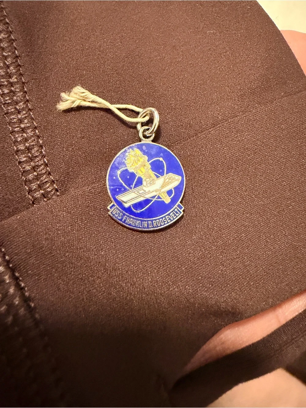 Blue Enamel USS Franklin D. Roosevelt Military Charm Pendant